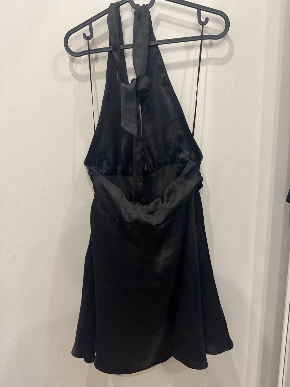 Garage Black Satin Backless Halter Mini Dress - Picture 4 of 4